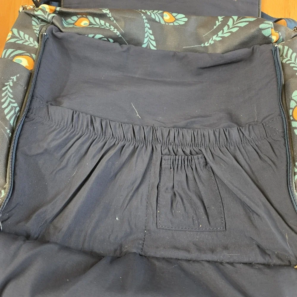 Petunia Pickle Bottom Boxy Backpack Diaper Bag Pad Blue Feather Floral Clean